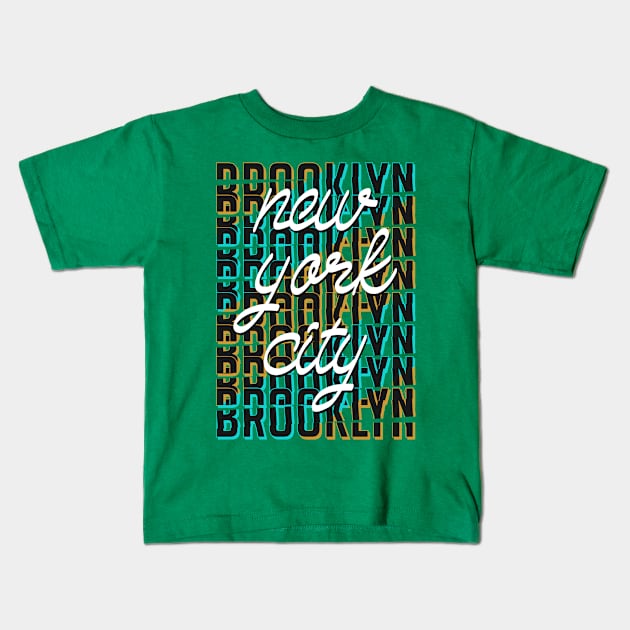 Brooklyn new York city Kids T-Shirt by Mako Design 